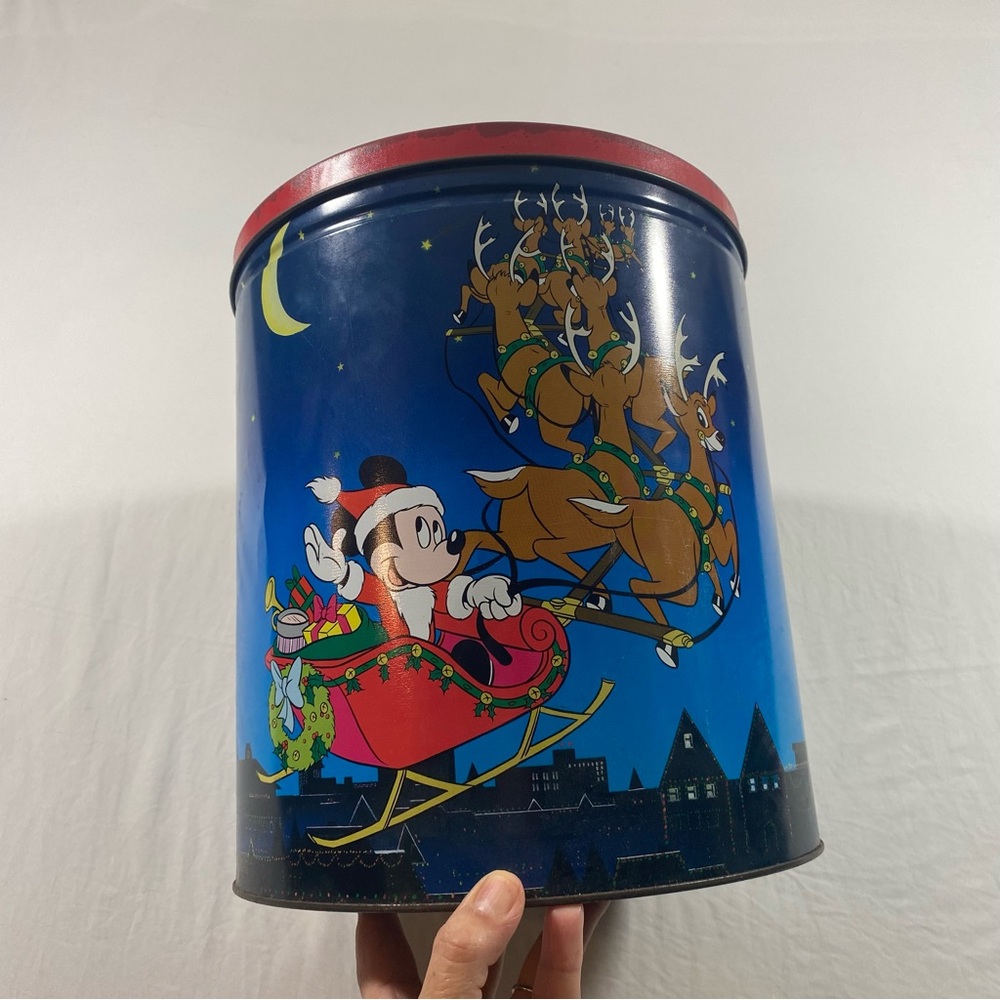Disney Christmas Tin with Mickey and Reindeer
